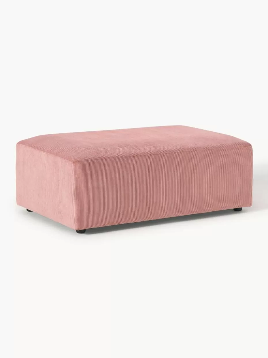 Hocker | Sofaserien-Westwing Collection XL-Hocker Melva aus Cord, B 116 x T 72 cm Cord Altrosa
