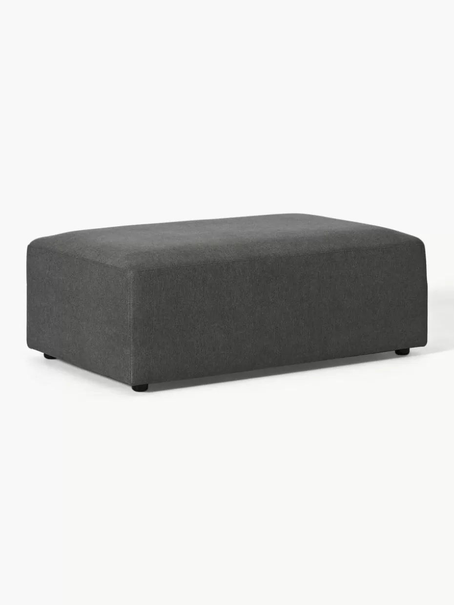 Hocker | Sofaserien-Westwing Collection XL-Hocker Melva, B 116 x T 72 cm Webstoff Anthrazit