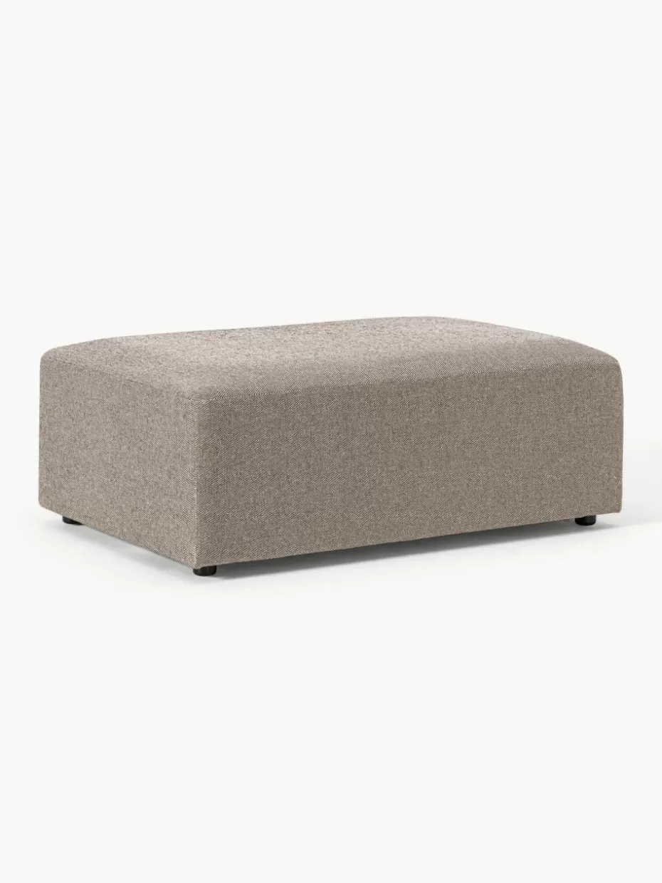 Hocker | Sofaserien-Westwing Collection XL-Hocker Melva, B 116 x T 72 cm Webstoff Greige