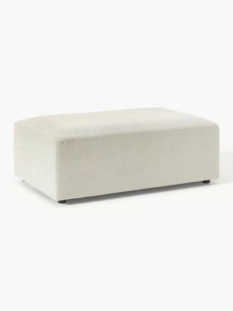 Hocker | Sofaserien-Westwing Collection XL-Hocker Melva, B 116 x T 72 cm Webstoff Hellbeige