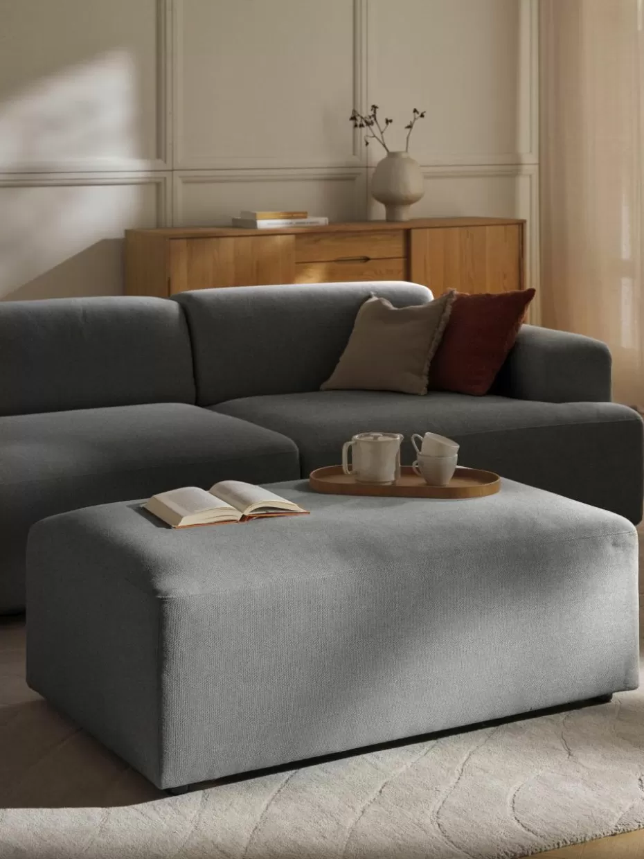 Hocker | Sofaserien-Westwing Collection XL-Hocker Melva, B 116 x T 72 cm Webstoff Anthrazit