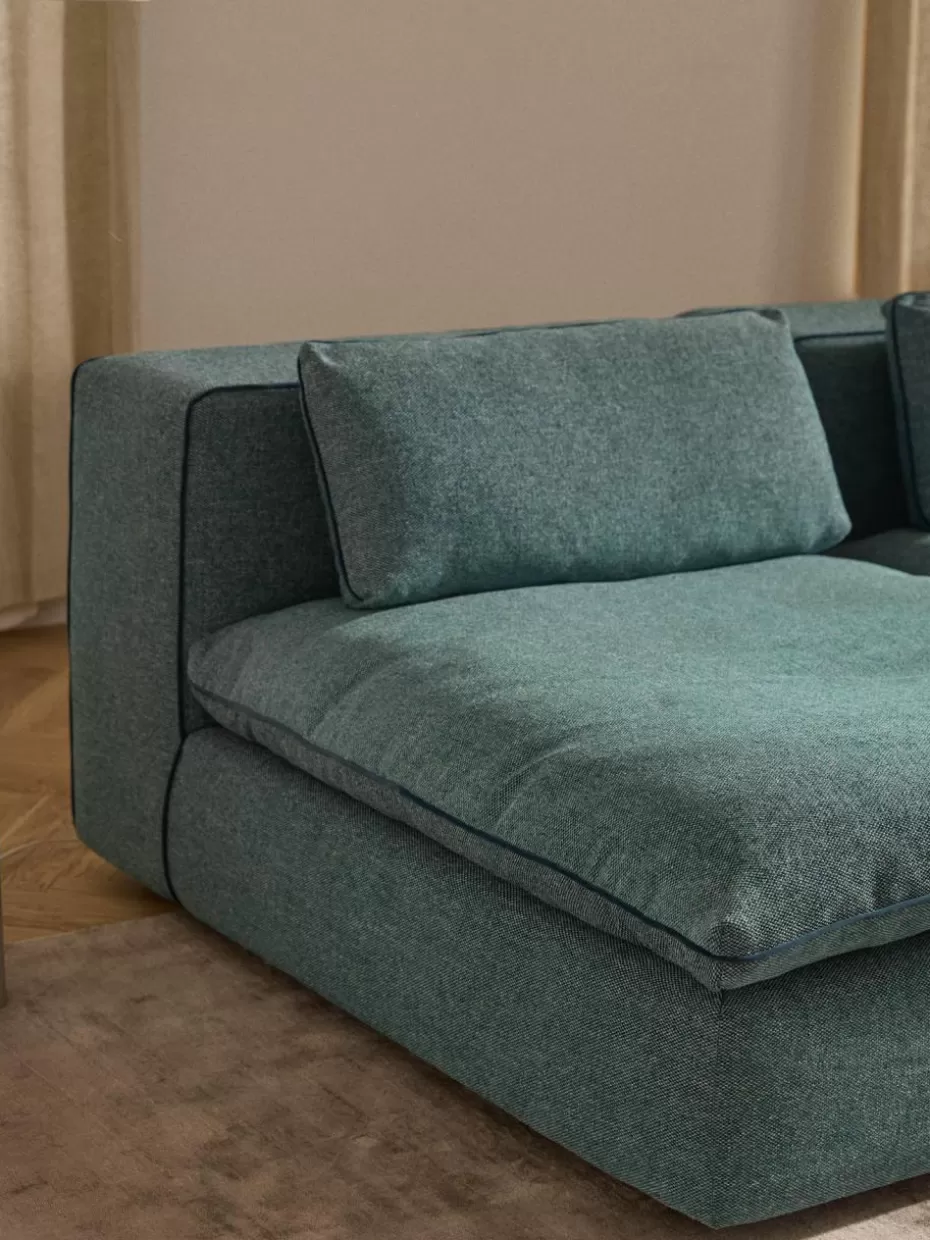 Sofas | Sofaserien-Westwing Collection XL-Mittelmodul Felix Webstoff Türkisgrün