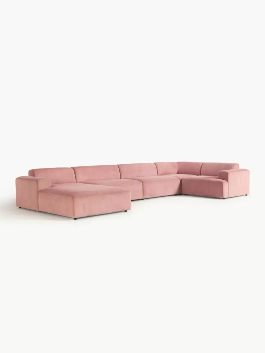 Sofas | Sofaserien-Westwing Collection XL-Wohnlandschaft Melva aus Cord Cord Altrosa