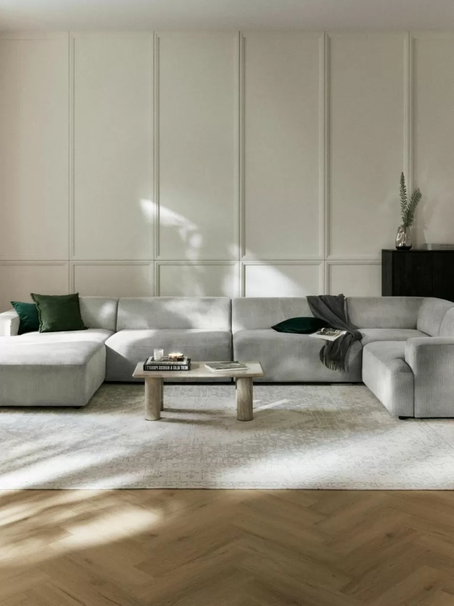 Sofas | Sofaserien-Westwing Collection XL-Wohnlandschaft Melva aus Cord Cord Grau