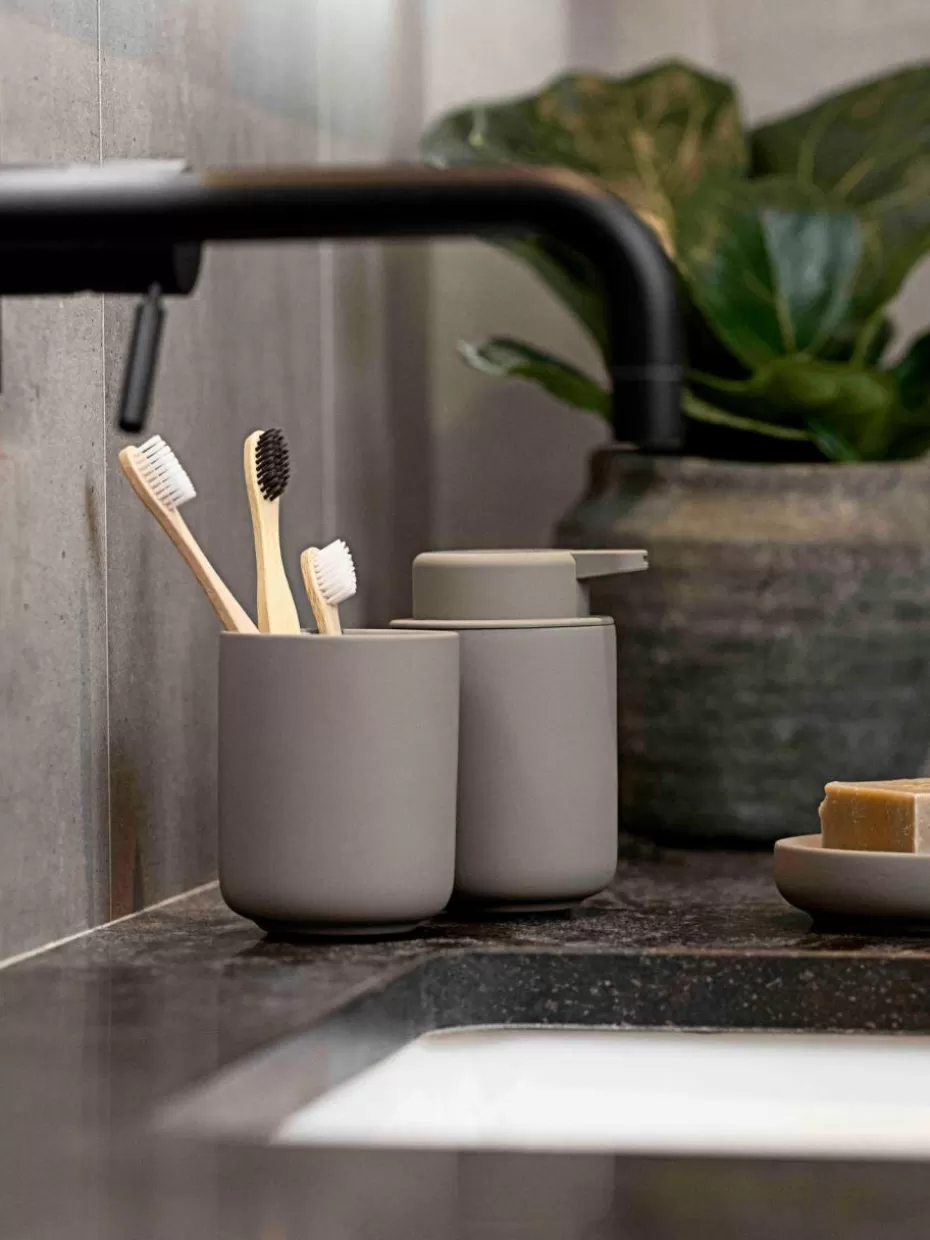 Zahnputzbecher-Zone Denmark Zahnputzbecher Ume mit Soft-Touch-Oberfläche Taupe