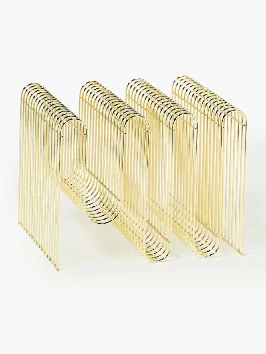 Zeitschriftenhalter-Aytm Zeitschriftenhalter Curva aus Metall Goldfarben, glänzend