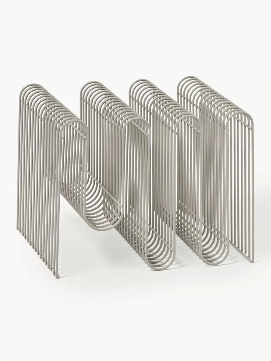 Zeitschriftenhalter-Aytm Zeitschriftenhalter Curva aus Metall Greige, matt