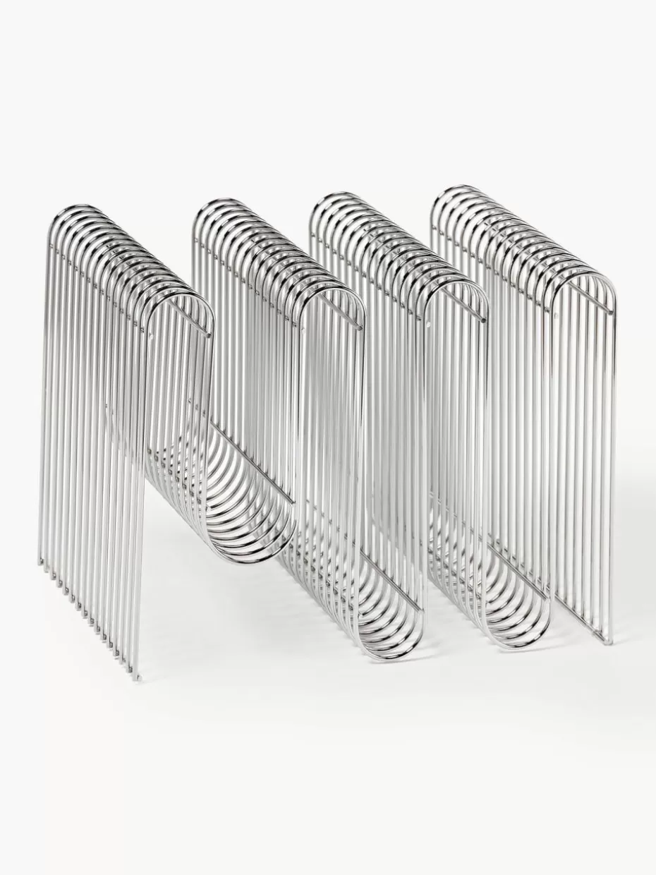 Zeitschriftenhalter-Aytm Zeitschriftenhalter Curva aus Metall Silberfarben, glänzend