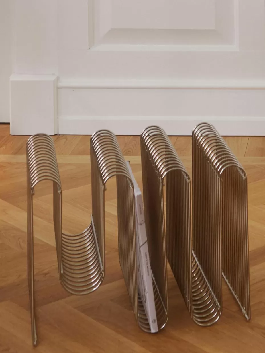 Zeitschriftenhalter-Aytm Zeitschriftenhalter Curva aus Metall Silberfarben, glänzend